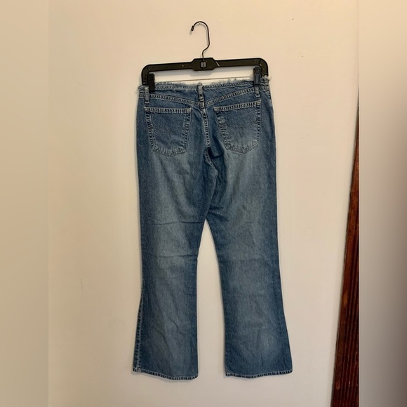 Y2K VTG Paris Blues Low Rise Jean Flare Fray No Waistband Light Medium Wash 2000 - Picture 11 of 15